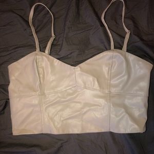 Faux leather crop top